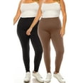 thumbnail image 1 of Women's Plus Size Microfiber Full Solid Length Leggings Pack of 2, 1 of 5