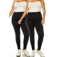 thumbnail image 1 of Women's Plus Size Microfiber Full Solid Length Leggings Pack of 2, 1 of 5