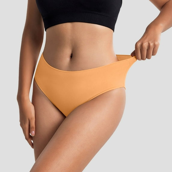 Women's Plus Size Mid High Waist Mesh Briefs Solid Color Crotch Underwear Panties Hiking Underwear Women Boy Shorts Women's Long Underwear Pants Comfy Underwear for Women Silk Thong plus Size