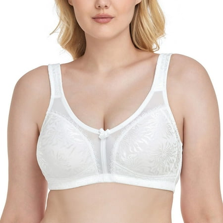Women's Plus Size Minimizer Bra Full Coverage Wireless Non Padded Bra 44DDD