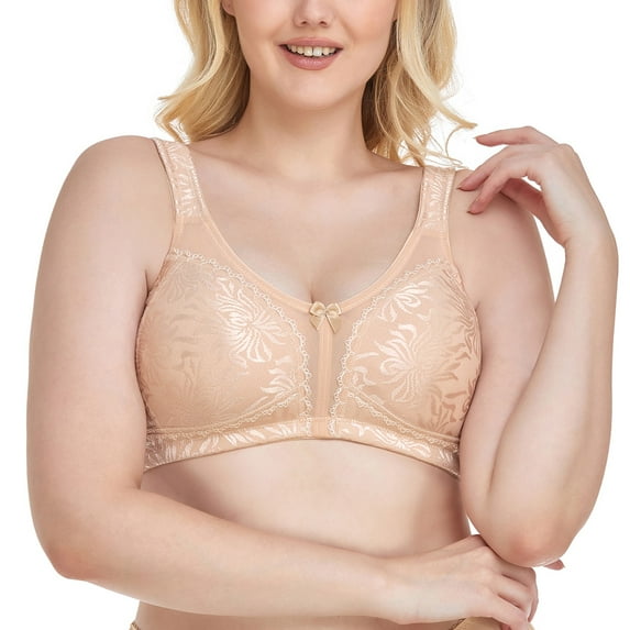 Women's Plus Size Minimizer Bra Full Coverage Wireless Non Padded Bra 50DDD