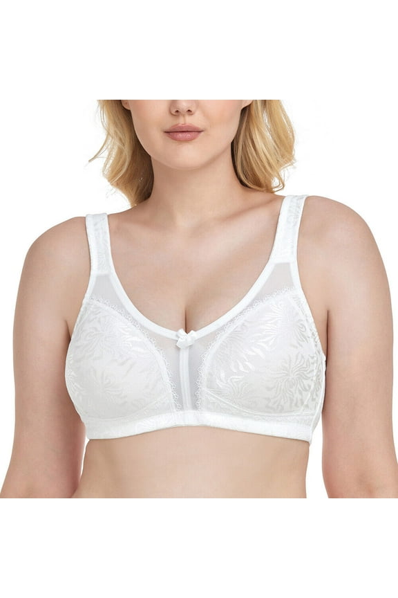 Women's Plus Size Minimizer Bra Full Coverage Wireless Non Padded Bra 50DD
