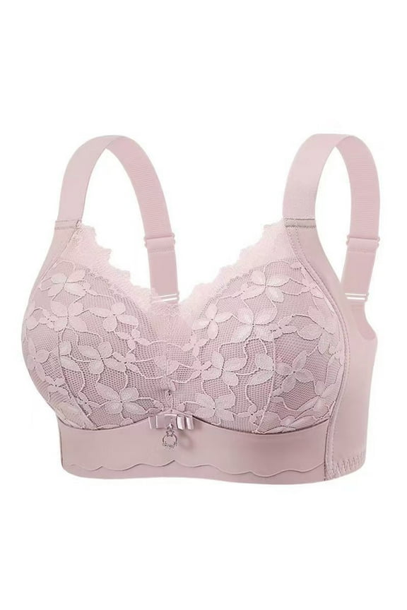 Women's Plus Size Minimizer Bra Wireless Full Coverage - Sexy Lace Bralette with Lightly Lined Cups, Adjustable Straps & Back Smoothing Support, Comfort Lift Everyday No Underwire Bra