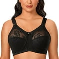 thumbnail image 1 of Women's Plus Size Minimizer Sleep Unlined Full Coverage Lace Wirefree Bra 32I, 1 of 9