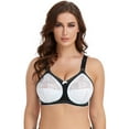 thumbnail image 1 of Women's Plus Size Minimizer Sleep Unlined Full Coverage Lace Wirefree Bra 36H, 1 of 9