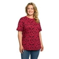 thumbnail image 1 of Women's Plus Size Minnie Mouse T-Shirt Hearts All-Over Hearts Print Red Tee, 1 of 8