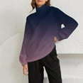 thumbnail image 1 of Women's Plus Size Mock Neck Pullover, Gradient Color Thermal Lined Sweatshirt, Soft Fleece Crewneck Long Sleeve Top, Comfortable Loungewear for Casual Winter Wear and Home Relaxation Purple S, 1 of 6
