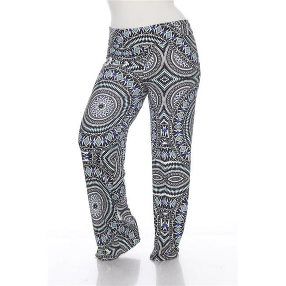 Women's Plus Size Multicolor Geometric Palazzo Pants