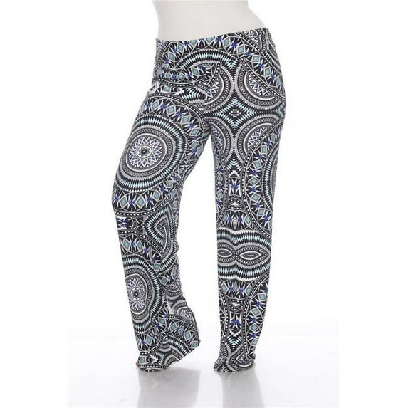 Women's Plus Size Multicolor Geometric Palazzo Pants