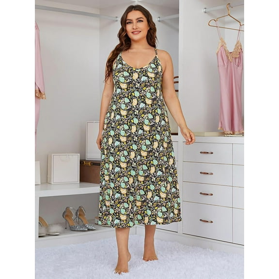 ebukurty Plus Size Nightgowns for Women Sleeveless Soft Sleepwear, Sizes 1XL-4XL