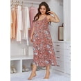 thumbnail image 1 of ebukurty Plus Size Nightgown for Women Sleeveless Flower Print Sleepwear, Sizes 1XL-4XL, 1 of 11