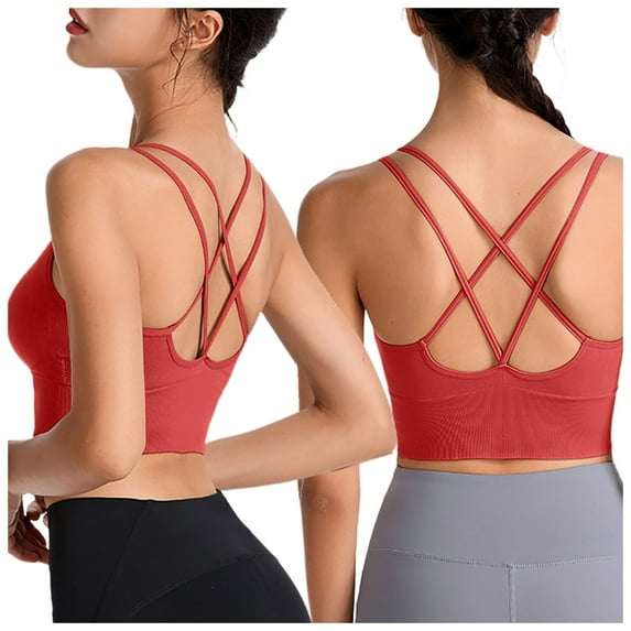 Women's Plus Size No Underwire Thin Strap Yoga Sports Bra Fitness Sports Underwear