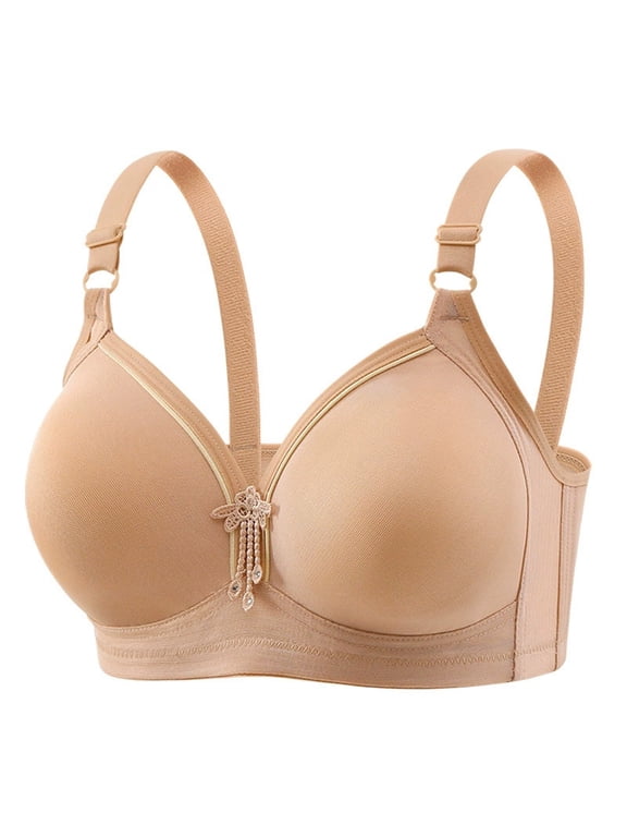 Women's Plus Size Non-Underwire Push-Up Bra - Breathable, Smooth Cup, Comfortable Support, 48-54 EU Sizes