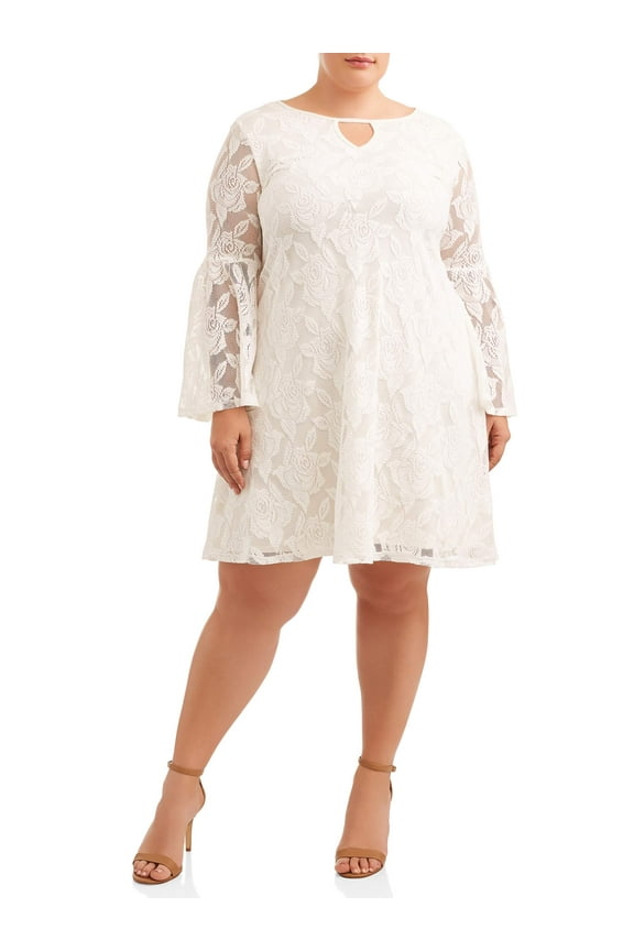 Women's Plus Size Off Shoulder Bell Sleeve Dress