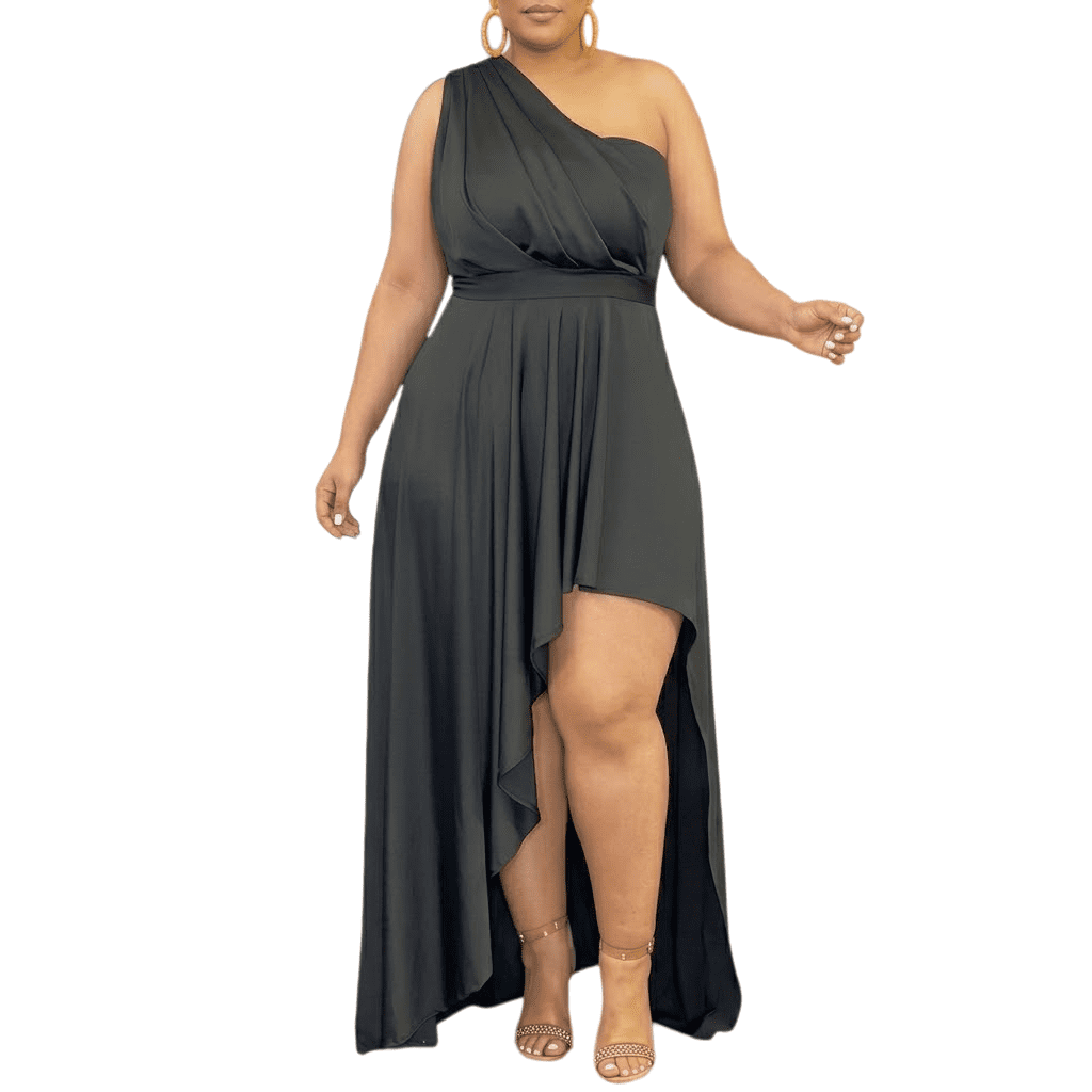 Women's Plus Size One Shoulder Maxi Dress