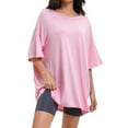 thumbnail image 1 of Women's Oversized T-Shirt - Soft Summer Casual Tee, Half Sleeve Crew Neck Tunic Top, Comfortable Loose Fit, 1 of 6