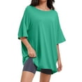 thumbnail image 1 of Women's Oversized T-Shirt - Soft Summer Casual Tee, Half Sleeve Crew Neck Tunic Top, Comfortable Loose Fit, 1 of 6