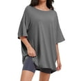 thumbnail image 1 of Women's Oversized T-Shirt - Soft Summer Casual Tee, Half Sleeve Crew Neck Tunic Top, Comfortable Loose Fit, 1 of 6