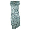 thumbnail image 1 of Women's Plus Size Paisley Crew Neck Drape Sleeveless Dress, 1 of 4