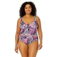 thumbnail image 1 of Women's Plus Size Paisley Parade V-Wire One Piece Swimsuit, 1 of 6