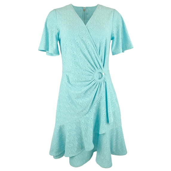 Women's Plus Size Paisley Short Flutter Dress 2X