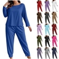 thumbnail image 1 of Women's Plus Size Pajama Set Fashionable Solid Color Long Sleeved Pants Casual Home Suit Set Womens Sleepwear Loungewear, 1 of 5