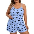 thumbnail image 1 of Women's Plus Size Pajama Set Heart Print Loungewear Cami Top and Shorts Sleepwear Lounge Summer Pjs, 1 of 4