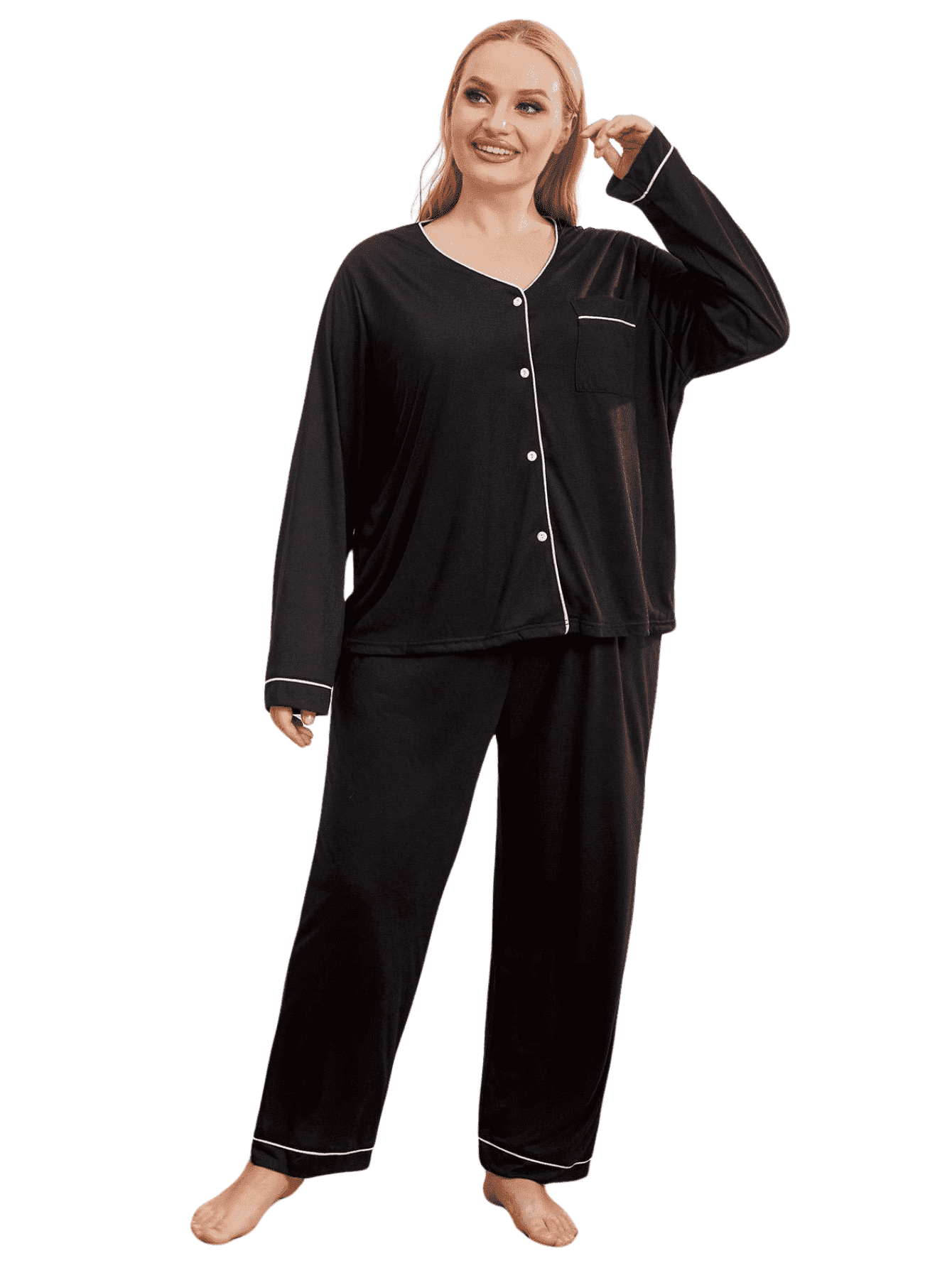 Supreme Pajama Set Black Lサイズ Women-s-Plus-Size-Pajama-Set-V