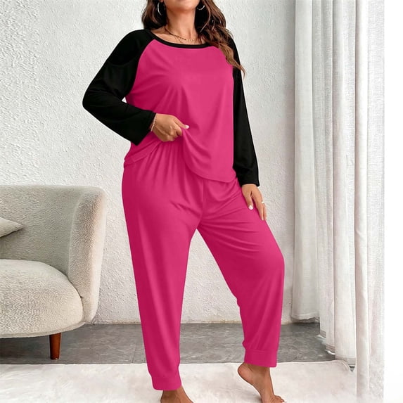 Women's Plus Size Pajama Sets Soft Pjs Long Pants Lounge Sleepwear Pajama Sets Long Sleeve Elegant Jammies