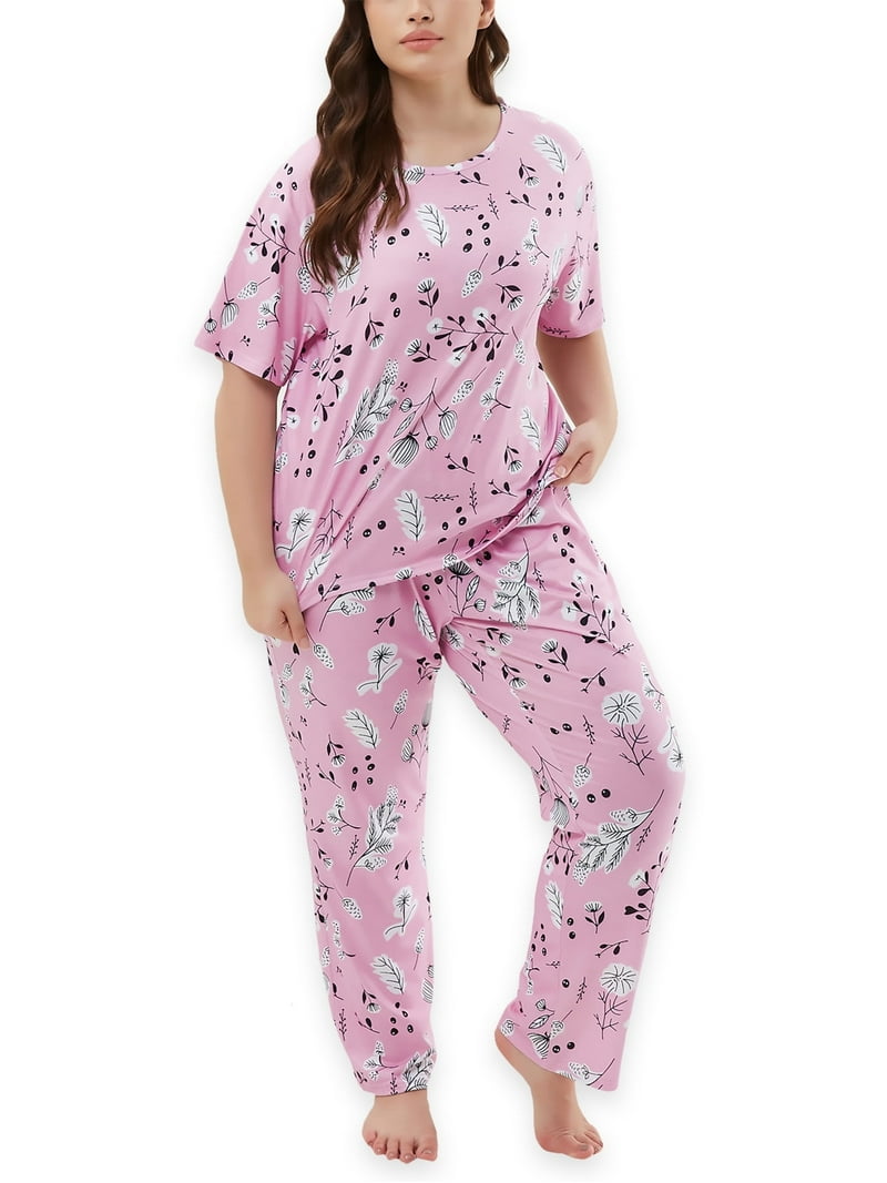 Cute Comfy Women's Plus Size Pajama Sets PJ Top Shorts 5XL