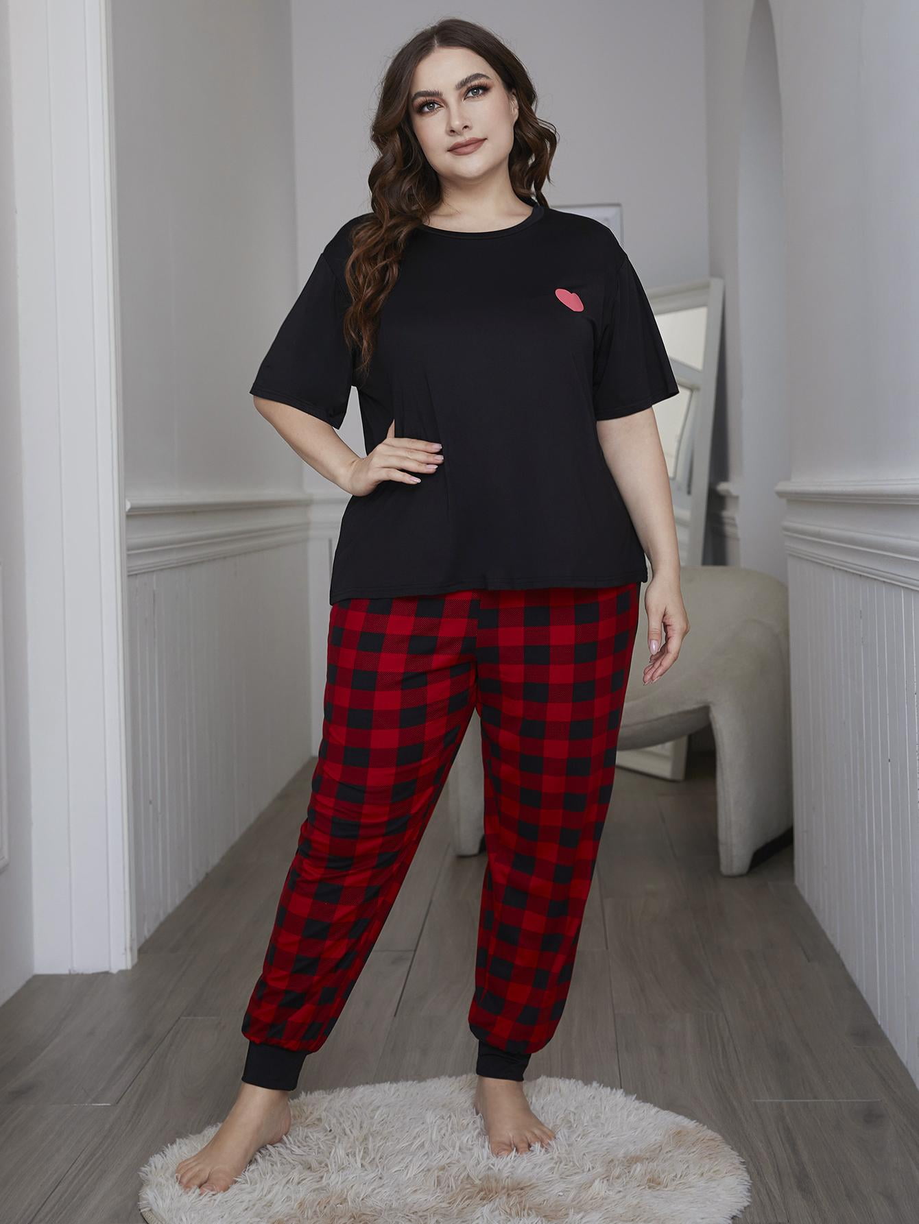 Anjue Women's Plus Size Pajama Set - Short Sleeve Button-Down PJS, Bamboo Viscose, Comfy Sleepwear - View #2