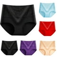 thumbnail image 1 of Women's Plus Size Panties 5 Pack, Classic Cotton Brief Underwear, Clearance Sales 5PC Women's Briefs Comfortable Cotton High Waist Underwear Women Sexy Panties, 1 of 3