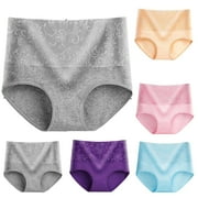 Women's Plus Size Panties 5 Pack, Classic Cotton Brief Underwear, Clearance Sales 5PC Women's Briefs Comfortable Cotton High Waist Underwear Women Sexy Panties