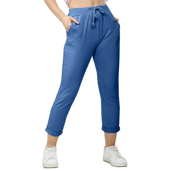 Women's Plus Size Pants Fashion Casual Pocket Solid Elastic Waist Drawstring Pencil Pants