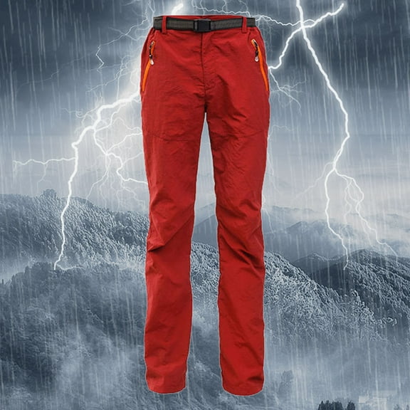 Women's Plus Size Pants Women'S Outdoor Sports Quick Drying Windproof And Rainproof Mountain Climbing Quick Drying Pants,Red Women's Plus Size Pants XXXXL