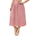 thumbnail image 1 of Women's Plus Size Pleated Skirt Casual Chiffon Elastic Waist Boho Skirts Plus Size Midi Skirts, 1 of 7