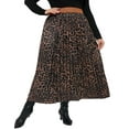 thumbnail image 1 of Women's Plus Size Pleated Skirt Casual Chiffon Elastic Waist Boho Skirts Plus Size Midi Skirts, 1 of 7