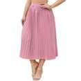 thumbnail image 1 of Women's Plus Size Pleated Skirt Casual Chiffon Elastic Waist Boho Skirts Plus Size Midi Skirts, 1 of 7