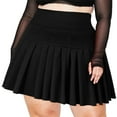 thumbnail image 1 of Women's Plus Size Pleated Tennis Skirt- Girls High Waist Athletic Golf Skirts with Shorts Black, 1 of 7
