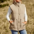 thumbnail image 1 of Women's Plus Size Pocketed Fleece Sleeveless Jacket Vest Short Winter Button Solid, 1 of 5
