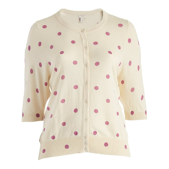 Women's Plus Size Polka Dots Lightweight Cardigan