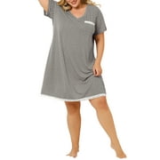 Women's Plus Size Polka Dots Short Sleeve Sleepwear Nightgown