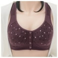 thumbnail image 1 of Women's Plus-Size Printed Front Button Vest Comfort Bra Underwear, Low Impact Sports Bras for Walking, Bras with Wide Straps for Heavy Support, Bras for Teenagers with Soft Cups, 1 of 5