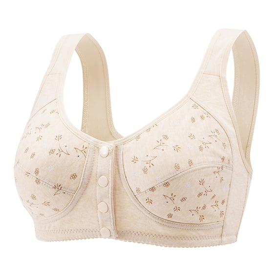 Women's Plus-Size Printed Front Button Vest Comfort Bra Underwear