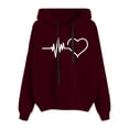 thumbnail image 1 of Women's Plus Size Printed Hoodie Sweatshirt with Drawstring - Stylish Slouchy Blouse for Comfort and Fashion, 1 of 3