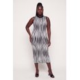 thumbnail image 1 of Women's Plus Size Printed Pattern Mock Neck Sweater Dress, 1 of 3