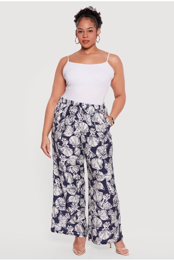 Women's Plus Size Printed Pattern Palazzo Pants