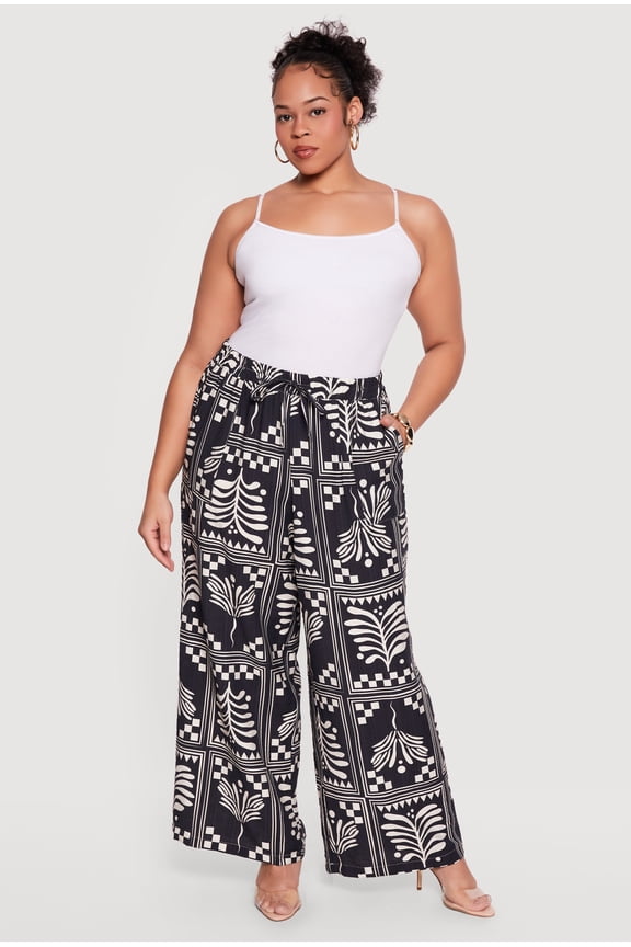 Women's Plus Size Printed Pattern Palazzo Pants
