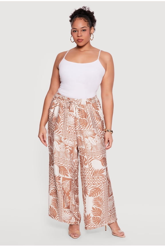 Women's Plus Size Printed Pattern Palazzo Pants