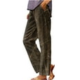 thumbnail image 1 of Women's Plus Size Printed Rolled Casual Pocket Straight Leg Pants, 1 of 4